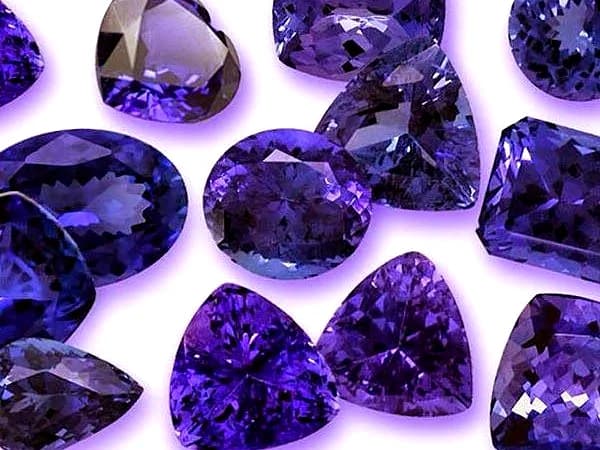 Cut Tanzanite parcel graded for international buyers.